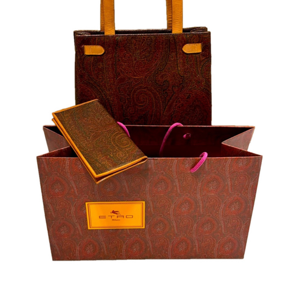 Etro classic wine paisley Kelly bag style shoulder bag with golden E motif